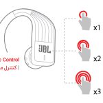 هدفون (هندزفری) بی‌سیم بلوتوثی جی‌بی‌ال JBL مدل Endurance Jump ضدآب (اورجینال و اصلی) - دکمه‌های لمسی کنترل موسیقی