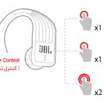 هدفون (هندزفری) بی‌سیم بلوتوثی جی‌بی‌ال JBL مدل Endurance Jump ضدآب (اورجینال و اصلی) - دکمه‌های لمسی کنترل تماس و تلفن